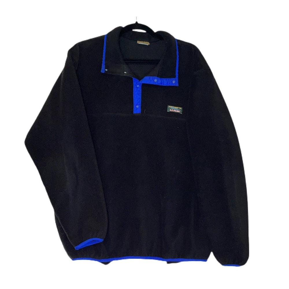 Vintage LL Bean 1/4 Snap-T Fleece Sweatshirt Jacket Size L/XL (see measurements)
